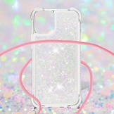 iPhone 13 Pro Max Backcover hoes Glitter Zilver met koord