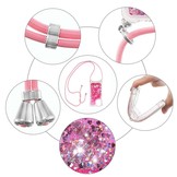 iPhone 13 Pro Max Backcover hoes Glitter Roze met koord