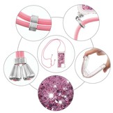 iPhone 13 Pro Backcover hoes Glitter Rose Goud met koord