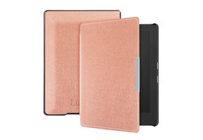 Lunso - Kobo Aura H20 Edition 1 hoes (6.8 inch) - sleep cover - Rose Goud