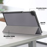 Samsung Galaxy Tab A7 Lite - 3 Vouw sleepcover hoes - Grijs