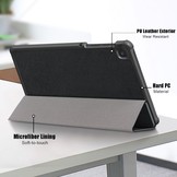 Samsung Galaxy Tab A7 Lite - 3 Vouw sleepcover hoes - Zwart