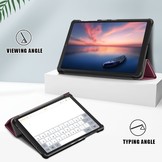 Samsung Galaxy Tab A7 Lite - 3 Vouw sleepcover hoes - Bordeaux Rood