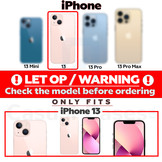 iPhone 13 echt lederen bookcase hoes Croco Roze