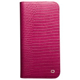 iPhone 13 echt lederen bookcase hoes Croco Roze