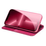 iPhone 13 Pro echt lederen bookcase hoes Croco Roze