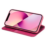 iPhone 13 Mini echt lederen bookcase hoes Croco Roze