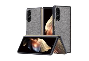 Lunso - Canvas cover hoes - Samsung Galaxy Z Fold3 - Grijs