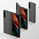 Samsung Galaxy Z Fold3 Canvas cover hoes Zwart