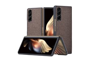 Lunso - Canvas cover hoes - Samsung Galaxy Z Fold3 - Bruin