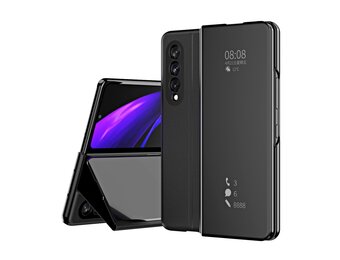 Lunso - Window view cover hoes - Samsung Galaxy Z Fold3 - Zwart