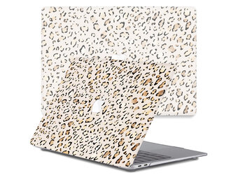 Lunso MacBook Air 13 inch (2010-2017) cover hoes - case - Leopard Rose Gold