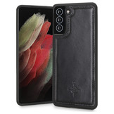 Samsung Galaxy S21 Plus Backcover hoesje Echt Leer - Zwart
