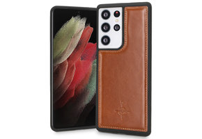 NorthLife - Samsung Galaxy S21 Ultra - Backcover hoesje Echt leer - Cognac