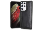 NorthLife - Samsung Galaxy S21 Ultra - Backcover hoesje Echt Leer - Zwart