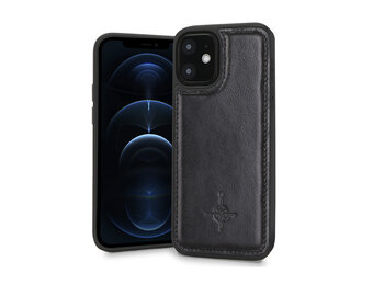 NorthLife - iPhone 12 Mini - Leren Backcover hoes - Zwart