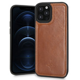 iPhone 12 Pro Max Leren Backcover hoes - Cognac