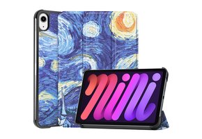 3-Vouw sleepcover hoes - iPad Mini 6 (2021) - Van Gogh Sterrennacht