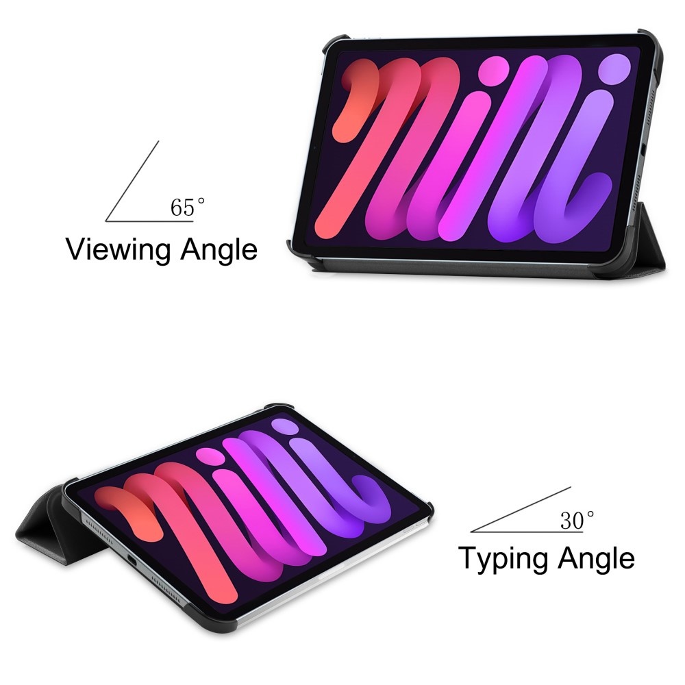 iPad Mini 6 2021 sleepcover hoes 3-vouw Zwart