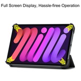 iPad Mini 6 2021 sleepcover hoes 3-vouw Zwart