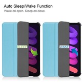iPad Mini 6 2021 sleepcover hoes 3-vouw Lichtblauw
