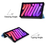 iPad Mini 6 2021 sleepcover hoes 3-vouw Lichtblauw