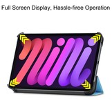 iPad Mini 6 2021 sleepcover hoes 3-vouw Lichtblauw