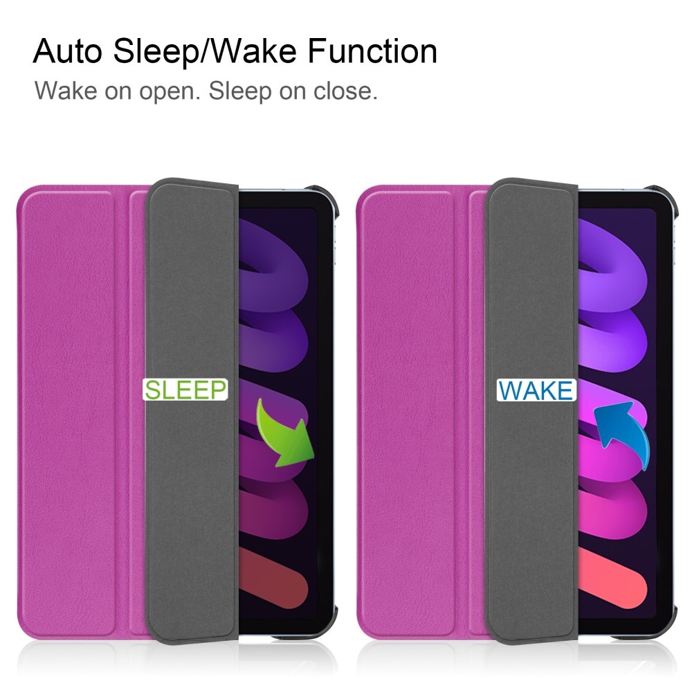 iPad Mini 6 2021 sleepcover hoes 3-vouw Paars