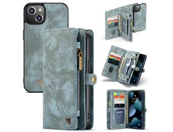 Caseme - vintage 2 in 1 portemonnee hoes - iPhone 12 Mini - Blauw