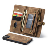 iPhone 12 Mini Vintage 2 in 1 portemonnee hoes Bruin