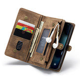 iPhone 12 Mini Vintage 2 in 1 portemonnee hoes Bruin