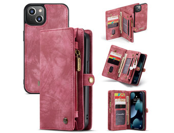 Caseme - vintage 2 in 1 portemonnee hoes - iPhone 12 Mini - Rood