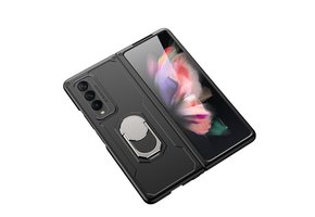 Lunso - Armor Guard backcover hoes met ringhouder - Samsung Galaxy Z Fold3 - Zwart