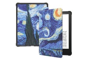 Lunso - sleepcover hoes - Kindle Paperwhite 2021 (6.8 inch) - Van Gogh De Sterrennacht