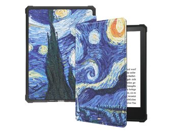 Lunso - sleepcover hoes - Kindle Paperwhite 2021 (6.8 inch) - Van Gogh De Sterrennacht