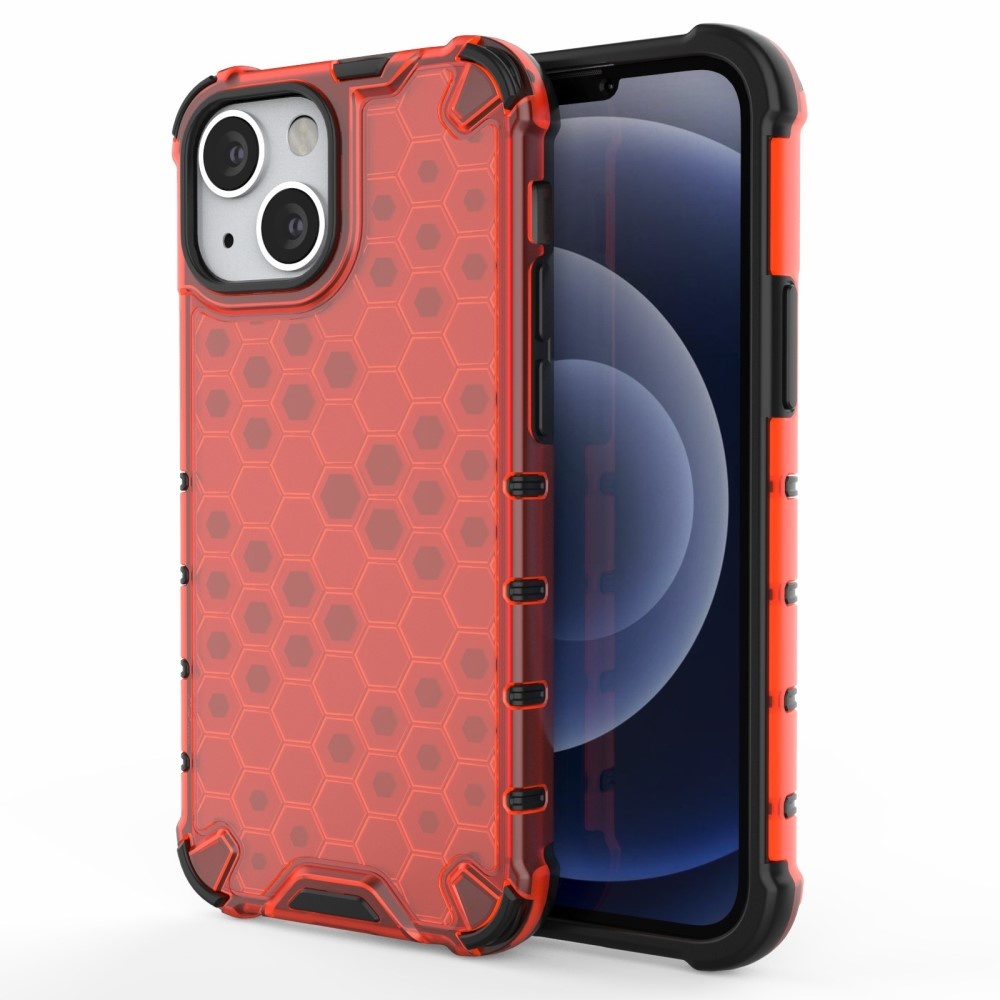 iPhone 13 Mini Honinggraat Armor Backcover hoes Rood