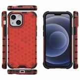 iPhone 13 Mini Honinggraat Armor Backcover hoes Rood
