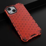 iPhone 13 Mini Honinggraat Armor Backcover hoes Rood