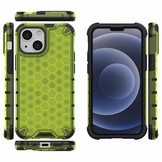 iPhone 13 Mini Honinggraat Armor Backcover hoes Fluor Geel