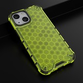 iPhone 13 Mini Honinggraat Armor Backcover hoes Fluor Geel