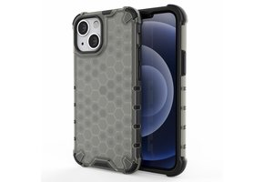 Lunso - Honinggraat Armor Backcover hoes - iPhone 13 Mini - Zwart