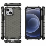 iPhone 13 Mini Honinggraat Armor Backcover hoes Zwart