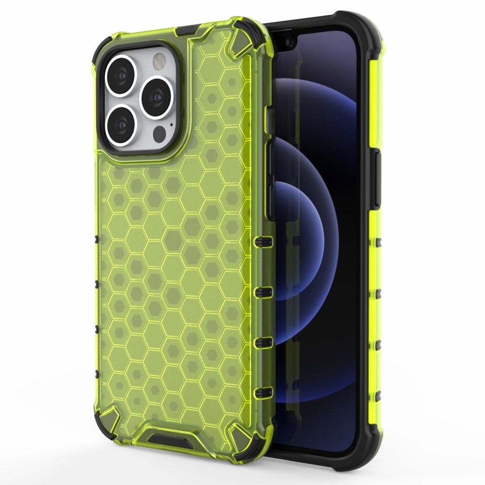 iPhone 13 Pro Honinggraat Armor Backcover hoes Fluor Geel