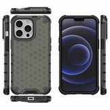 iPhone 13 Pro Honinggraat Armor Backcover hoes Zwart