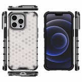 iPhone 13 Pro Honinggraat Armor Backcover hoes Wit