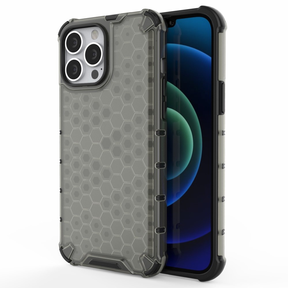 iPhone 13 Pro Max Honinggraat Armor Backcover hoes Zwart