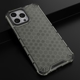 iPhone 13 Pro Max Honinggraat Armor Backcover hoes Zwart