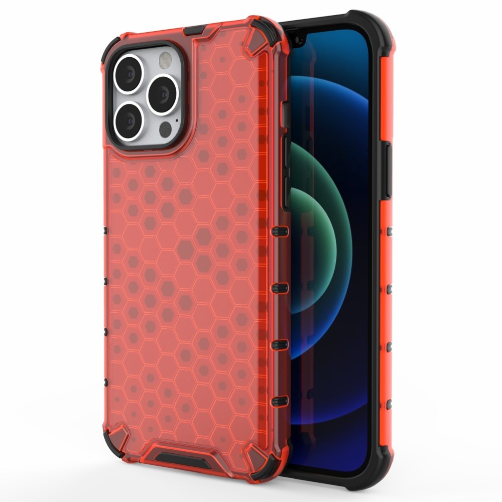 iPhone 13 Pro Max Honinggraat Armor Backcover hoes Rood