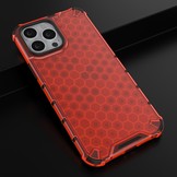 iPhone 13 Pro Max Honinggraat Armor Backcover hoes Rood