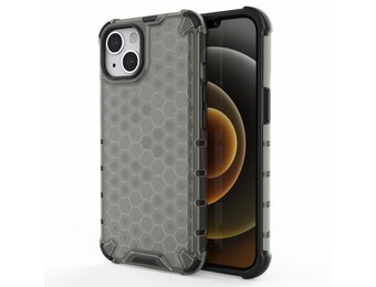 Lunso - Honinggraat Armor Backcover hoes - iPhone 13 - Zwart